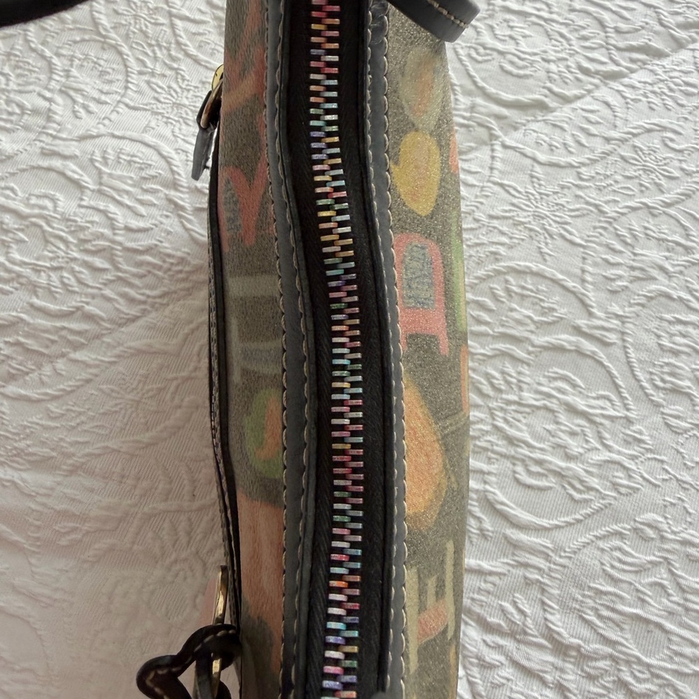 Dooney & Bourke Black rainbow Graffiti Print Shoulder Bag - Picture 3 of 9